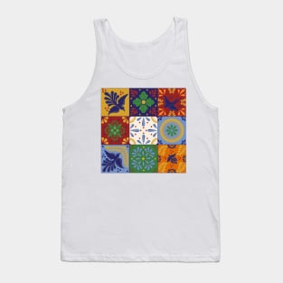 Mexican Talavera Tiles Colorful Pattern Tank Top